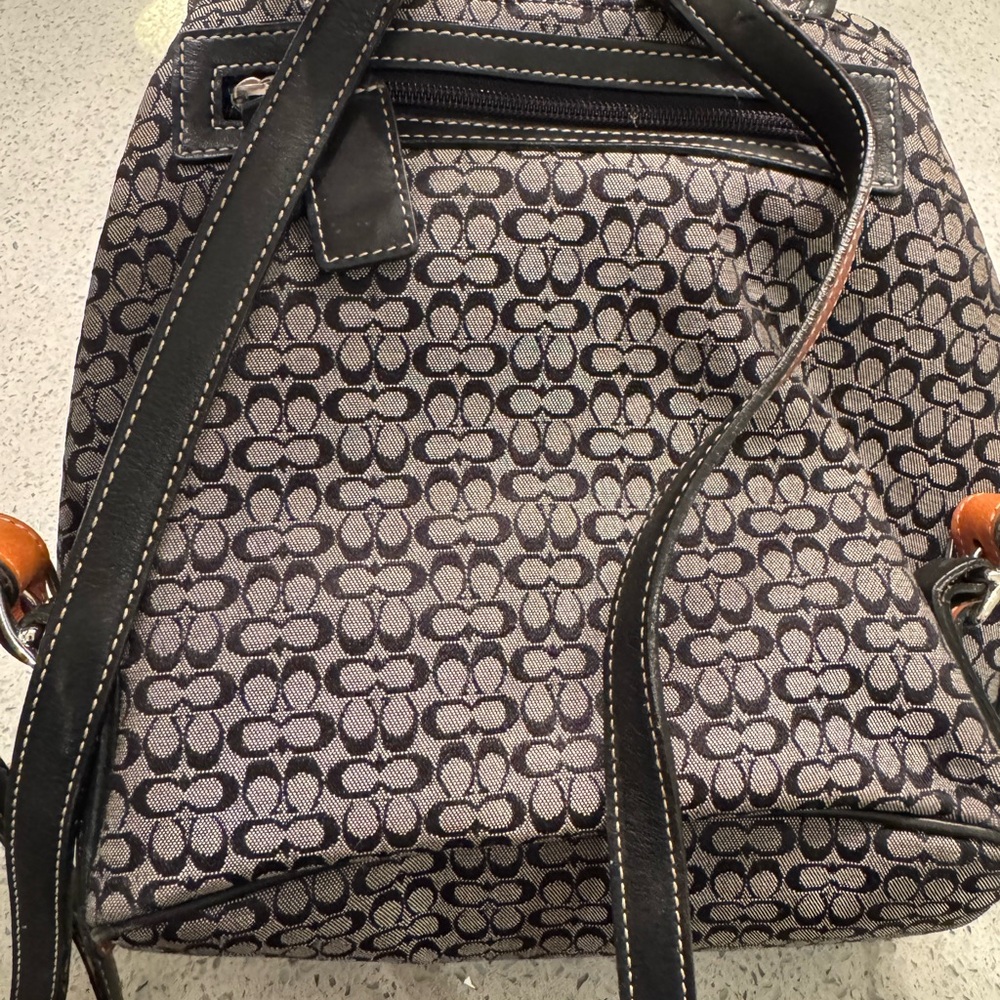 Coach Monogram Black and Tan Backpack - Picture 4 of 6